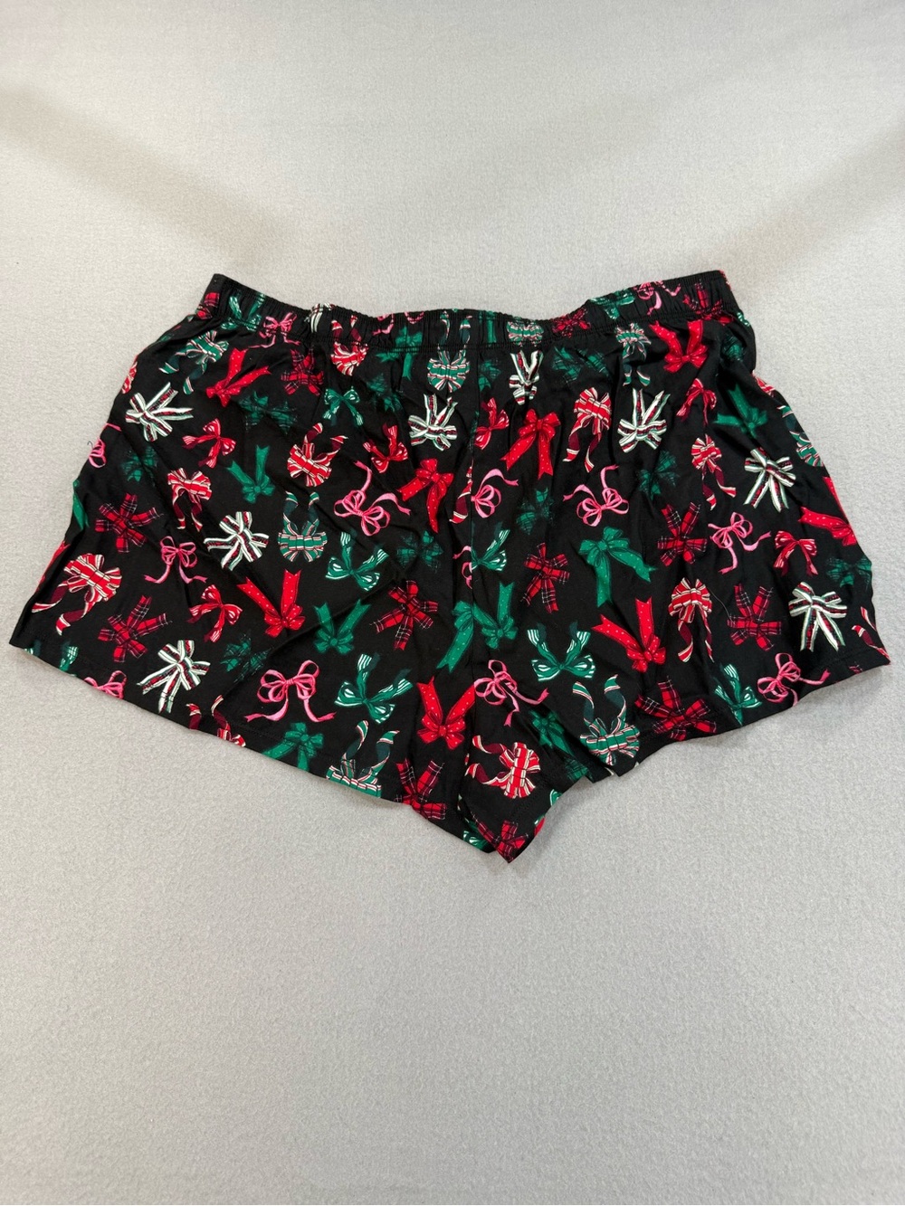 PINK Victoria's Secret Black Lounge Shorts with Red, Green & Pink Bows - Picture 3 of 4